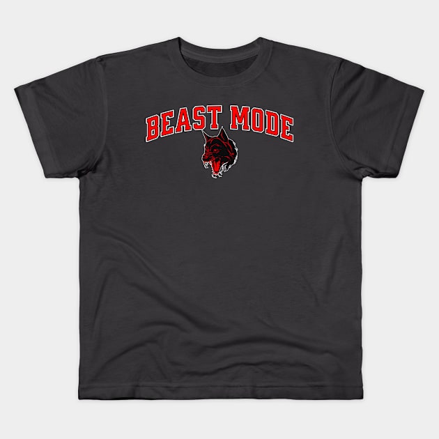 Beast Mode Rabid Beast Kids T-Shirt by RuthlessMasculinity